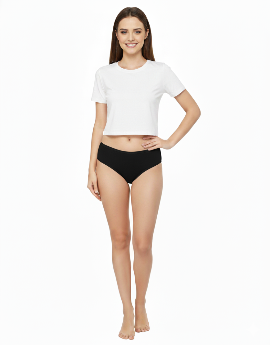 Losha super soft cotton Bikini briefs-BLACK