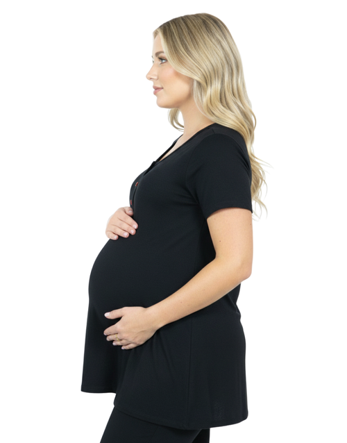 Losha Maternity Bliss Feeding Shirt -JET Black