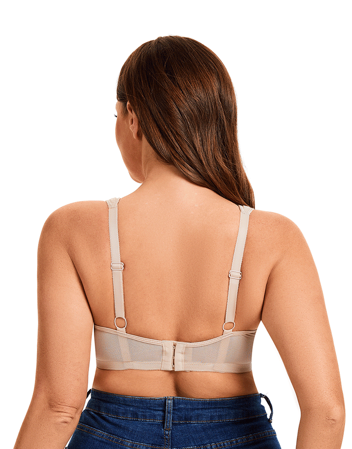 Plus Quattro Support Full-Coverage Wirefree Bra With Side Shaping Panels And Cushioned Straps-TOASTED ALMOND  SKIN