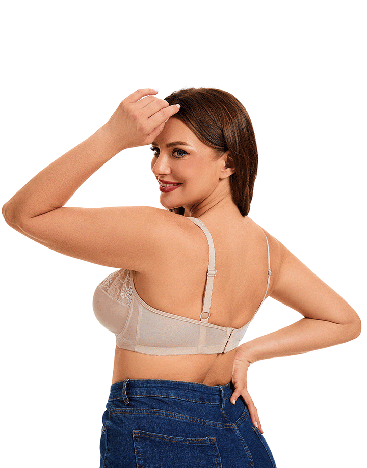 Plus Quattro Support Full-Coverage Wirefree Bra With Side Shaping Panels And Cushioned Straps-TOASTED ALMOND  SKIN