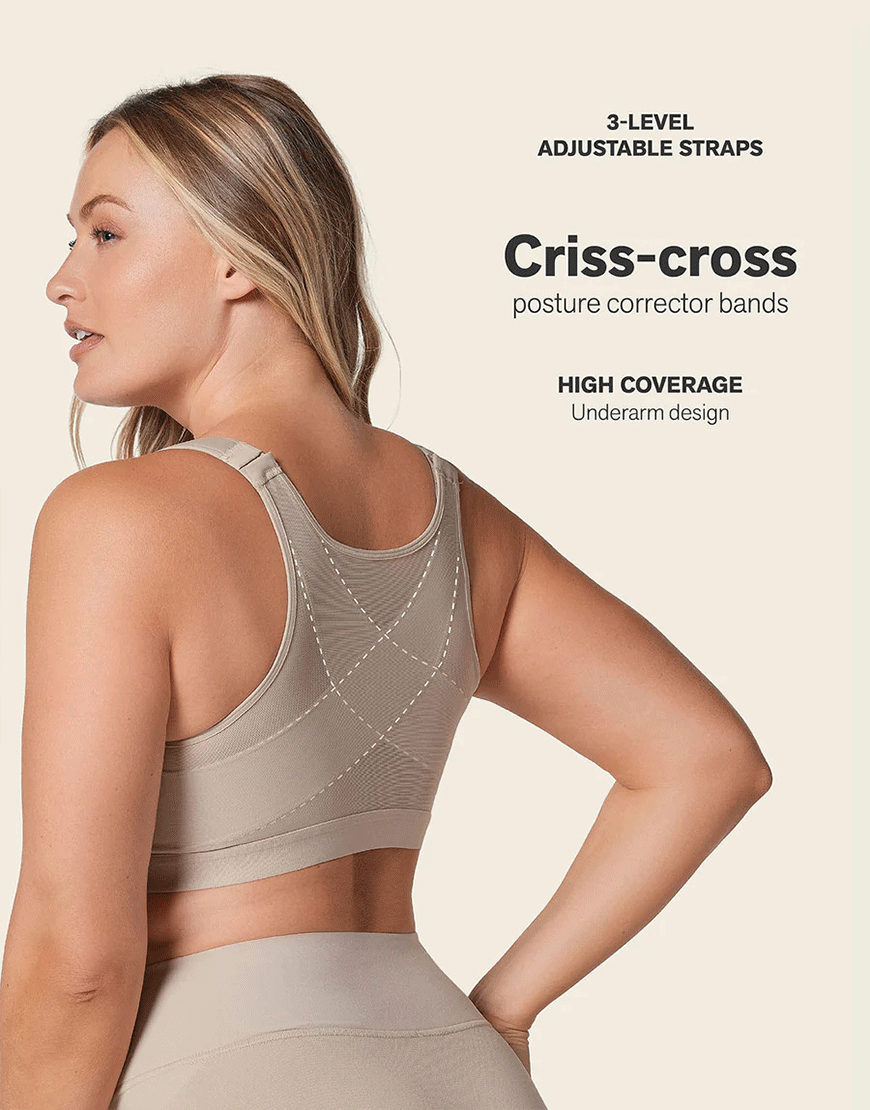Leonisa Unlined Wireless Posture Corrector Bra-SKIN