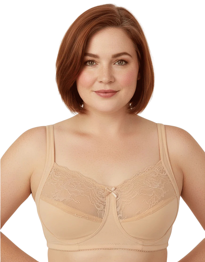 COTTON DOUBLE LAYERED SAG LIFT MINIMIZER BRA-TOASTED ALMOND SKIN