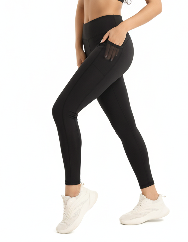 TRAINING SKIN FIT TIGHTS WITH POCKET -BLACK