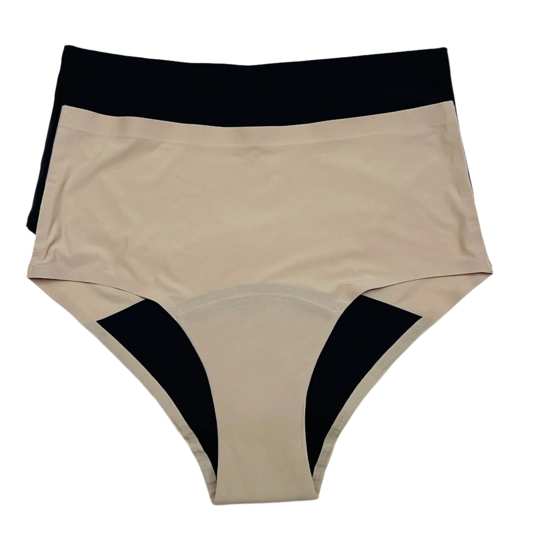 Pack of 2 High Waist laser Cut 4 layered Period Panties -Solid