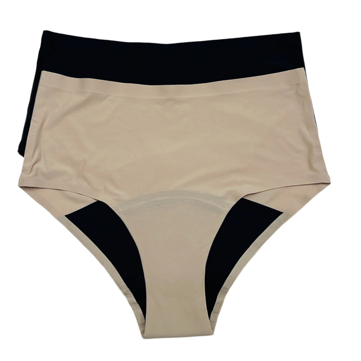 Pack of 2 High Waist laser Cut 4 layered Period Panties -Solid