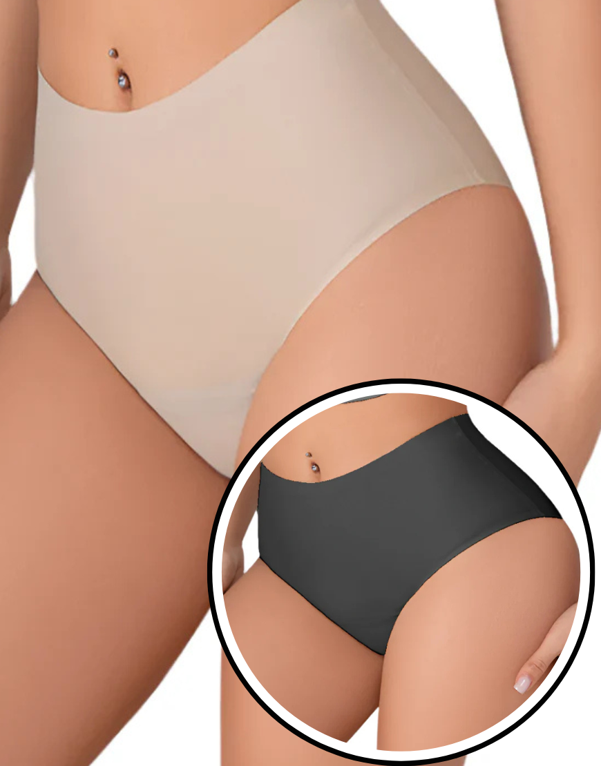 Pack of 2 High Waist laser Cut 4 layered Period Panties -Solid