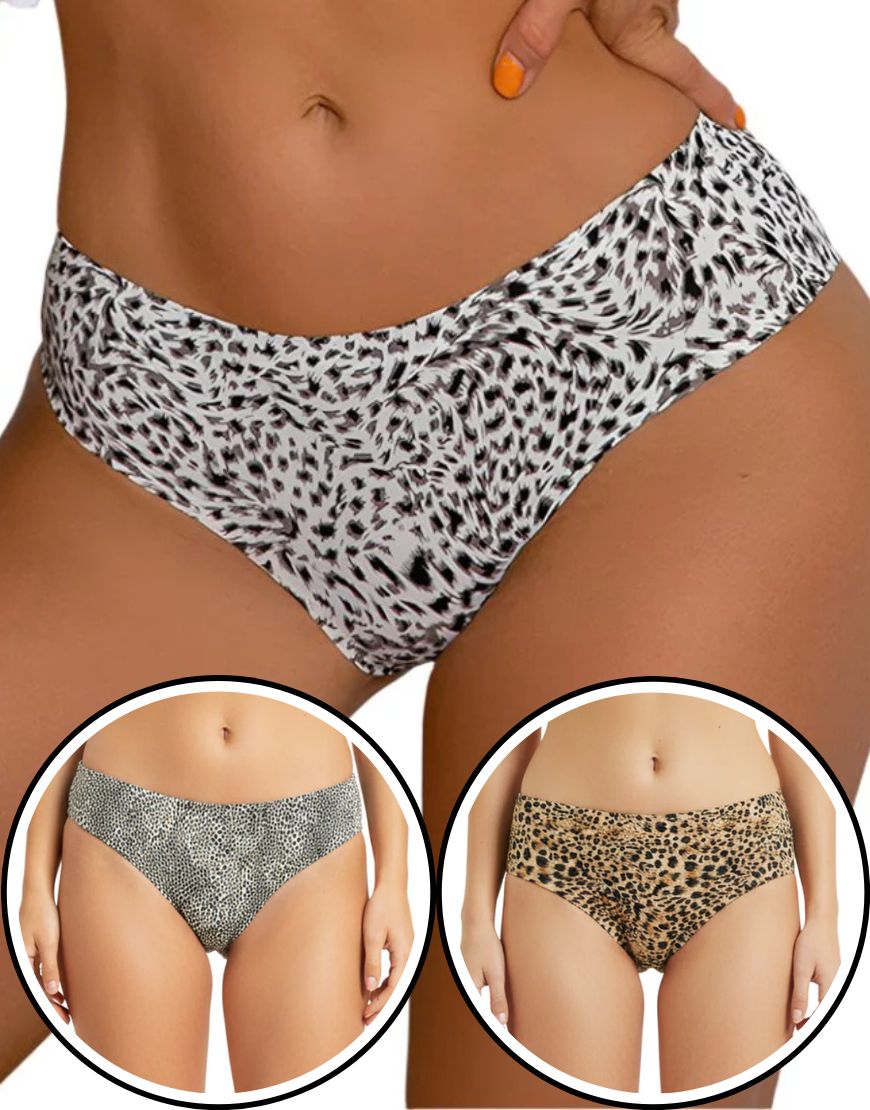 Pack of 3 Laser Cut  Panties -Animal Print