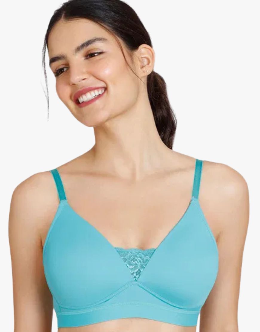 LIGHTLY PADDED NON WIRED T SHIRT BRA-TURQUOISE