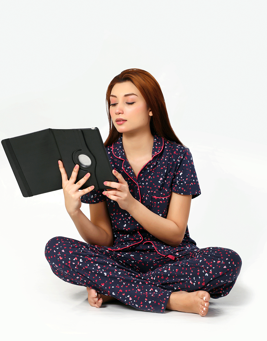 Pajamas Cotton Night Suit For Ladies Amazon SIESTA COTTON BUTTON