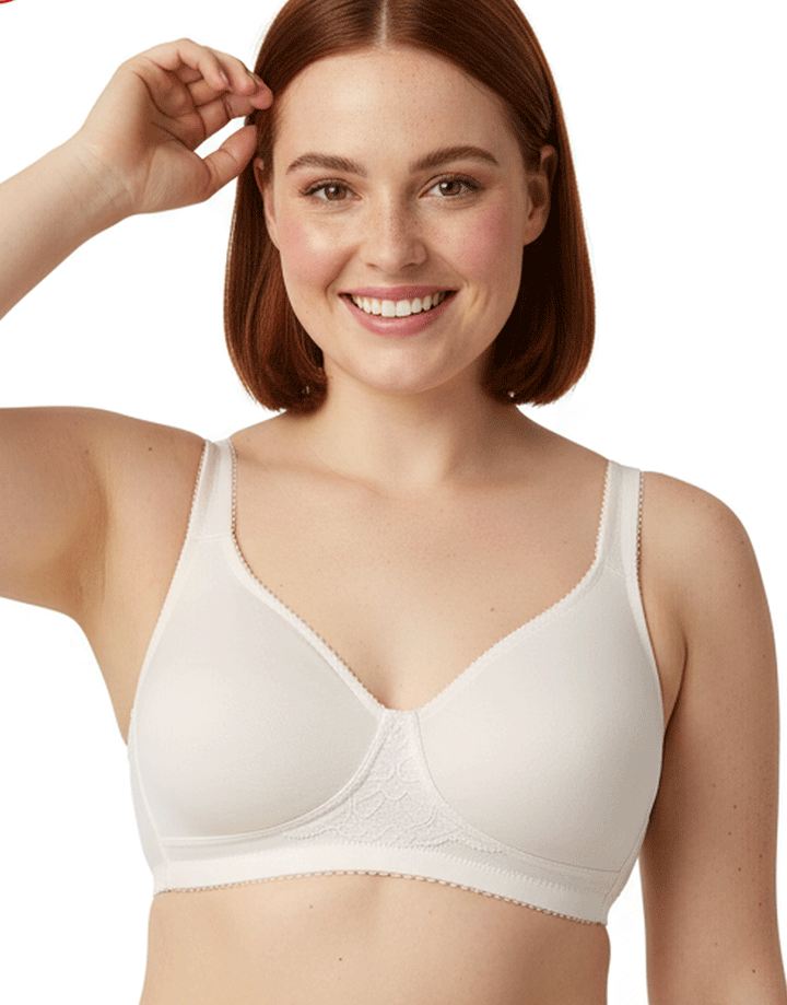 LOSHA COTTON FULL COVERAGE SINGLE LAYERED WIRE-FREE BRA -WHITE