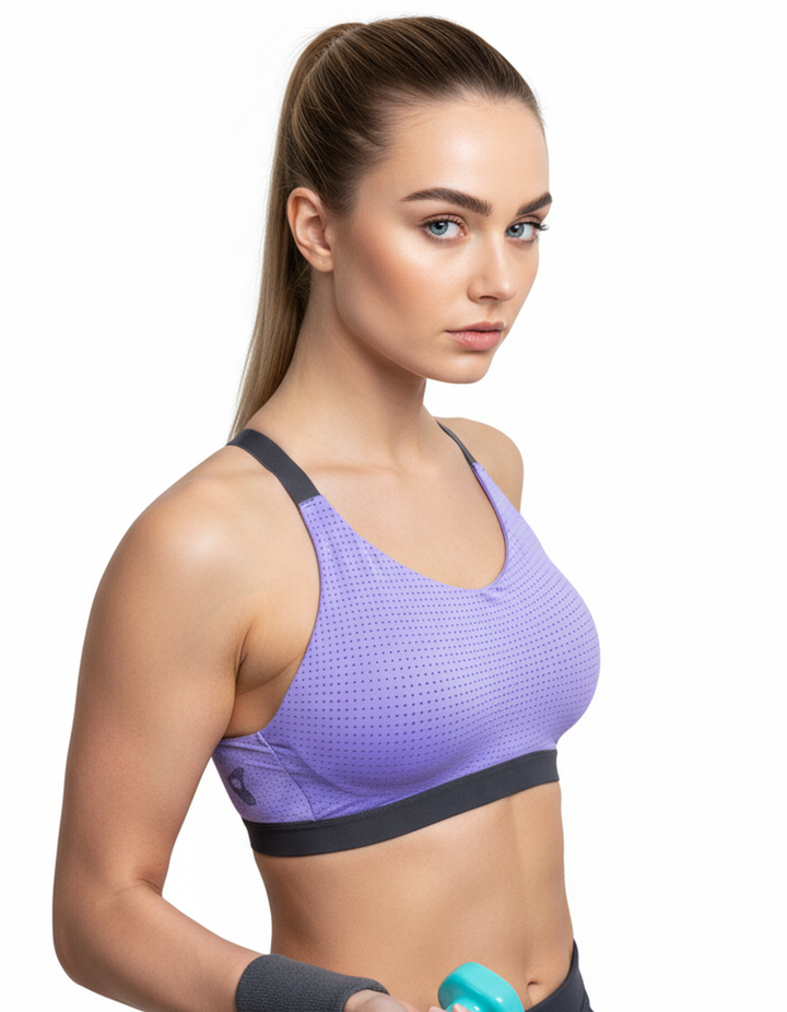 Medium Impact Slip On Sports Bra - Purple