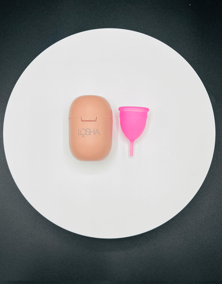 Losha Menstrual Cup WITH CupMate Sterilization Box-PINK