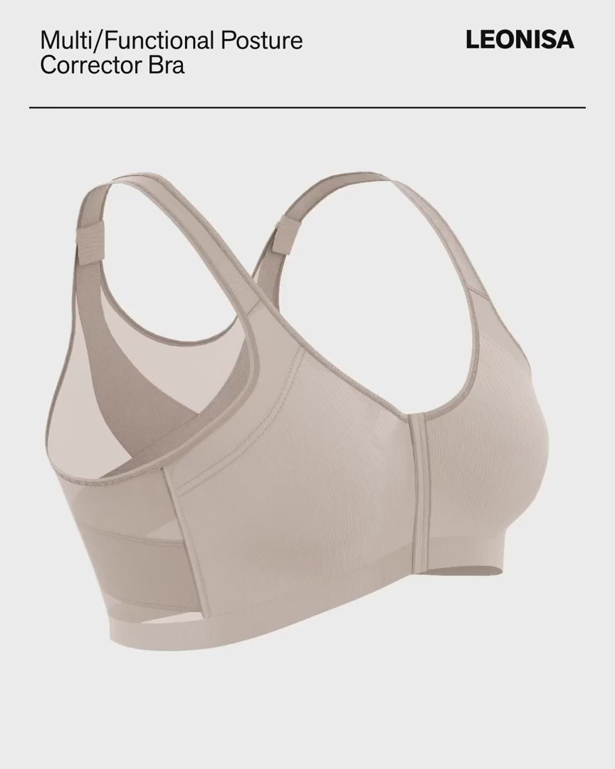 Leonisa Unlined Wireless Posture Corrector Bra-SKIN