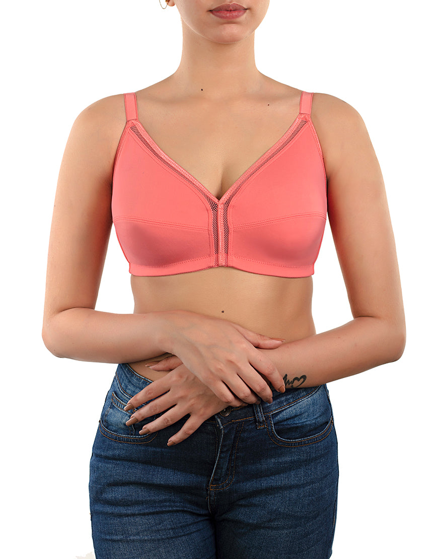 Buy Zivame Double Layered Wirefree Super Support Bra - Peach (34F