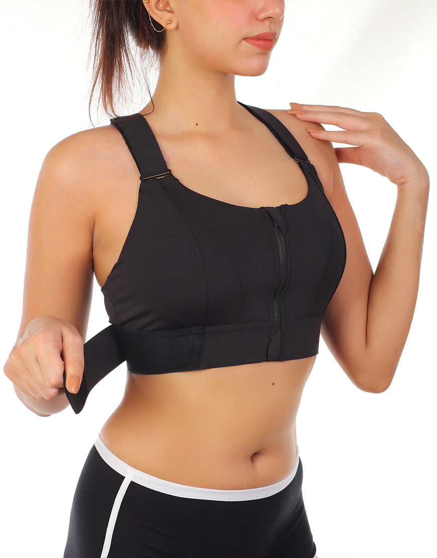 LOSHA PREMIUM QUALITY FRONT CLOSURE PADDED HIGH IMPACT SPORTS BRA WITH –  Losha