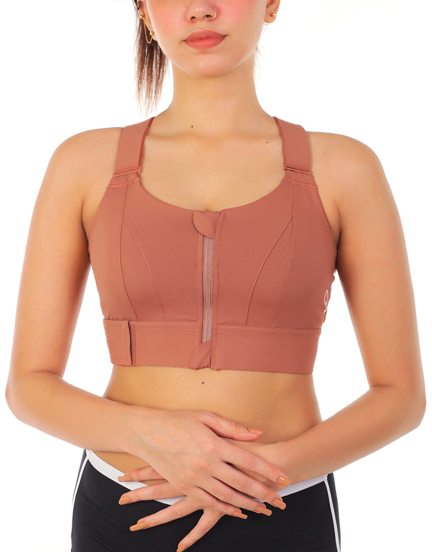 LOSHA PREMIUM QUALITY FRONT CLOSURE PADDED HIGH IMPACT SPORTS BRA WITH –  Losha