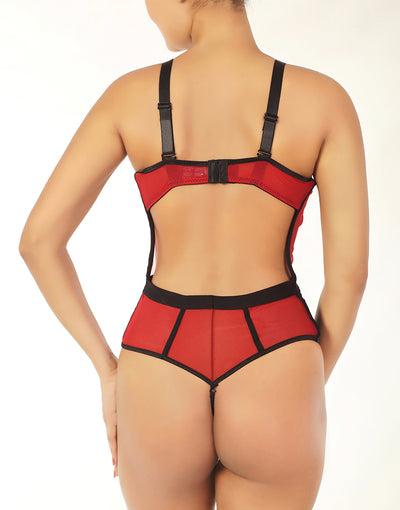 PADDED WIRED TEDDY-BLACK/CHILIPEPPER