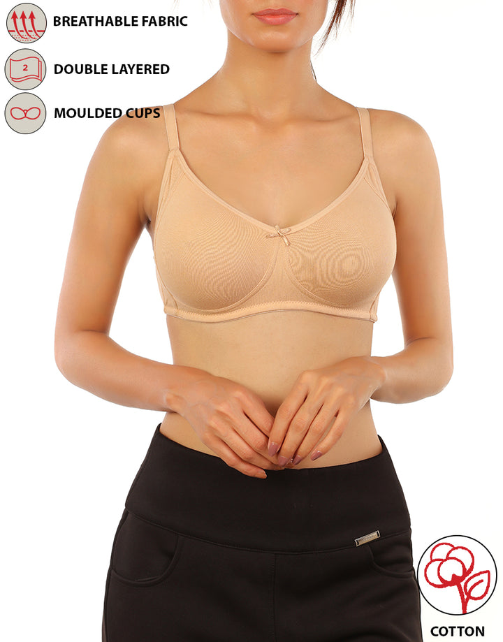 LOSHA COTTON DOUBLE LAYERED WIRE-FREE BRA-SKIN