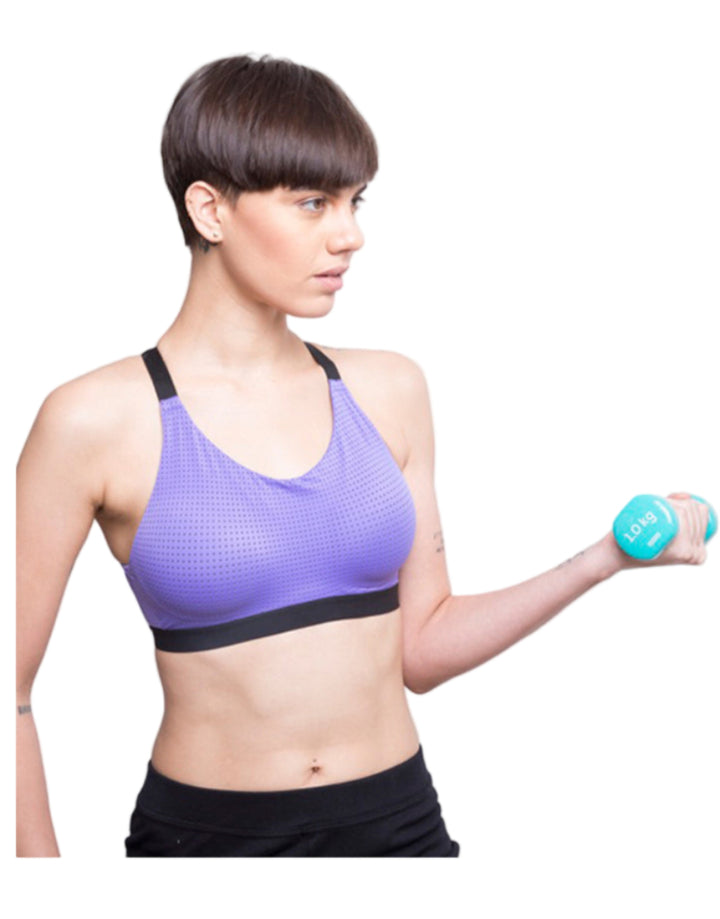 Medium Impact Slip On Sports Bra - Purple