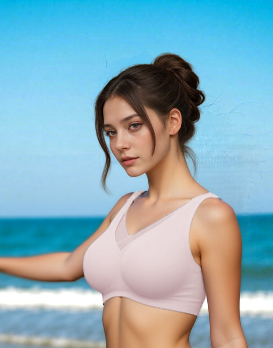 LOSHA LASER CUT SUPER SOFT BRA WITH WIDE STRAPS -LILAC