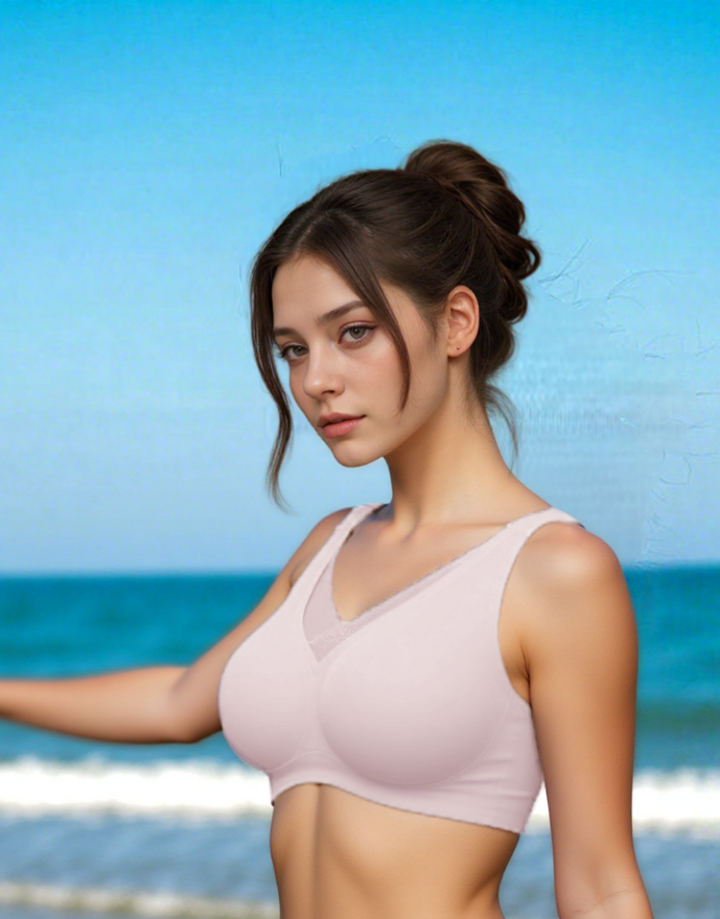LOSHA LASER CUT SUPER SOFT BRA WITH WIDE STRAPS -LILAC