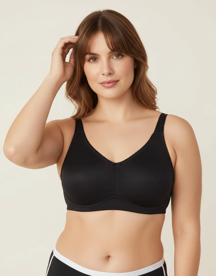 FULL COVERAGE SUPER SUPPORT SEAMLESS MOLDED CUPS MINIMIZER BRA-BLACK
