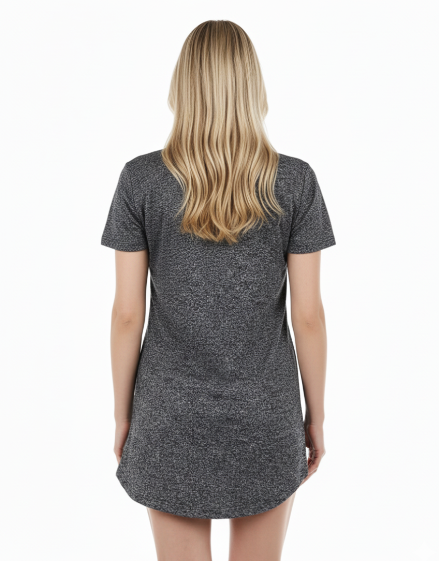 Knee Length Sleep Shirt-Grey