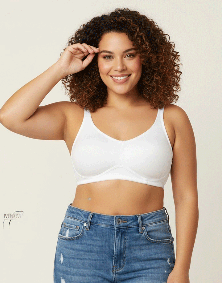 FULL COVERAGE SUPER SUPPORT SEAMLESS MOLDED CUPS MINIMIZER BRA-WHITE