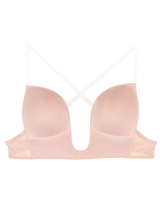 Losha Deep Plunge Level 2 Push-Up Bra with Adjustable Straps and Mesh Wings PINK