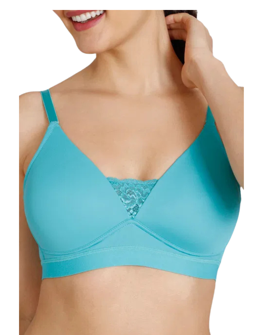 LIGHTLY PADDED NON WIRED T SHIRT BRA-TURQUOISE