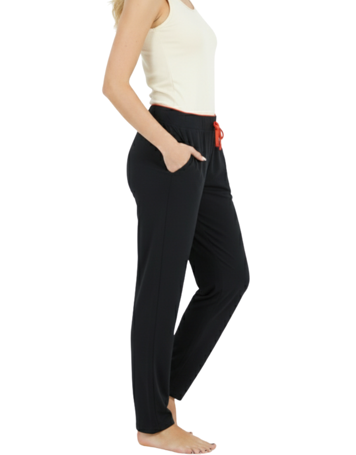 LOSHA WIDE WAISTBAND SINGLE PANT-JET BLACK