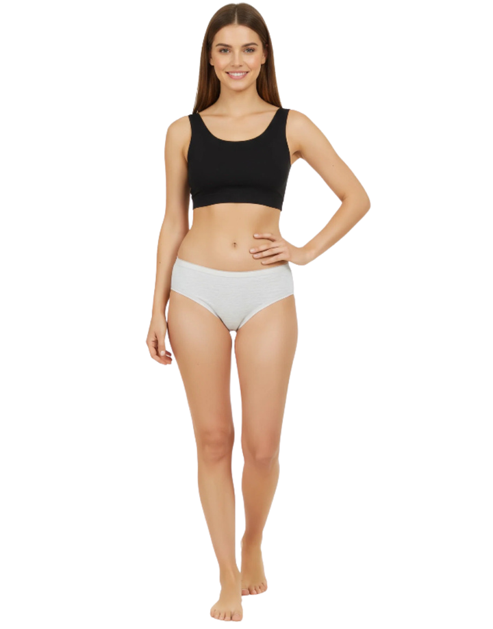 LOSHA SUPER COMFY COTTON BRIEF-GREY MELANGE