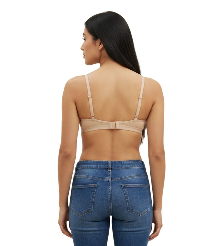 LOSHA WIRED LEVEL 2 PUSH-UP BRA WITH POWER MESH WINGS -SKIN