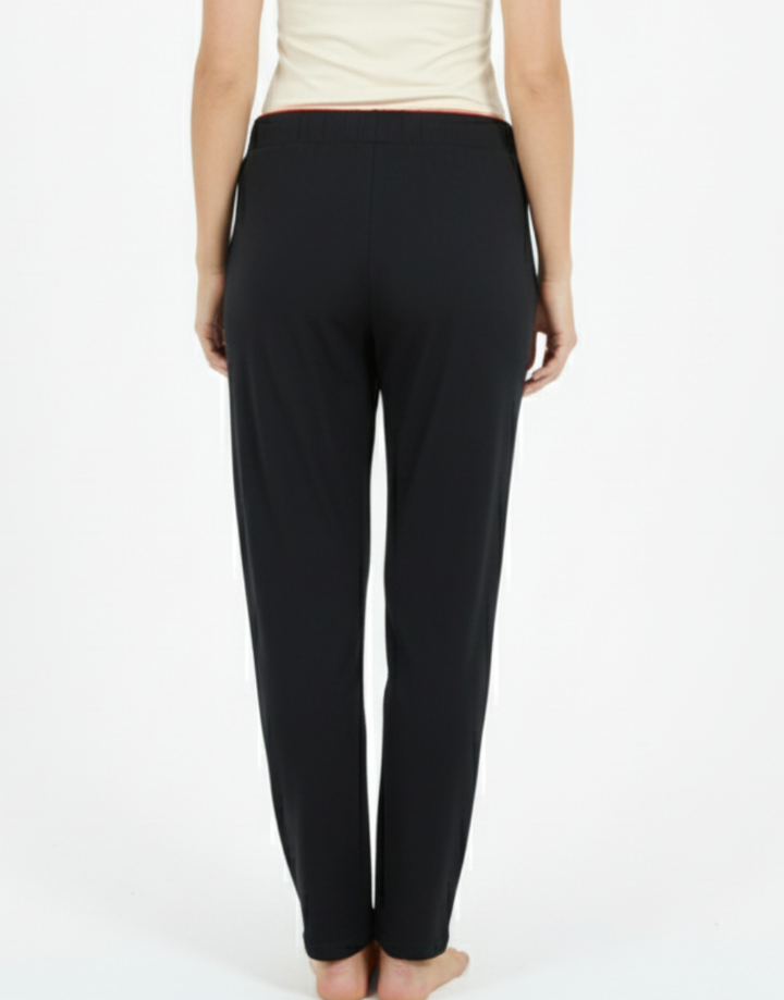 LOSHA WIDE WAISTBAND SINGLE PANT-JET BLACK