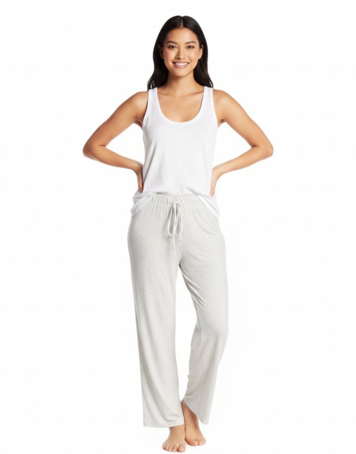 LOSHA  WIDE WAISTBAND SINGLE PANT-GREY