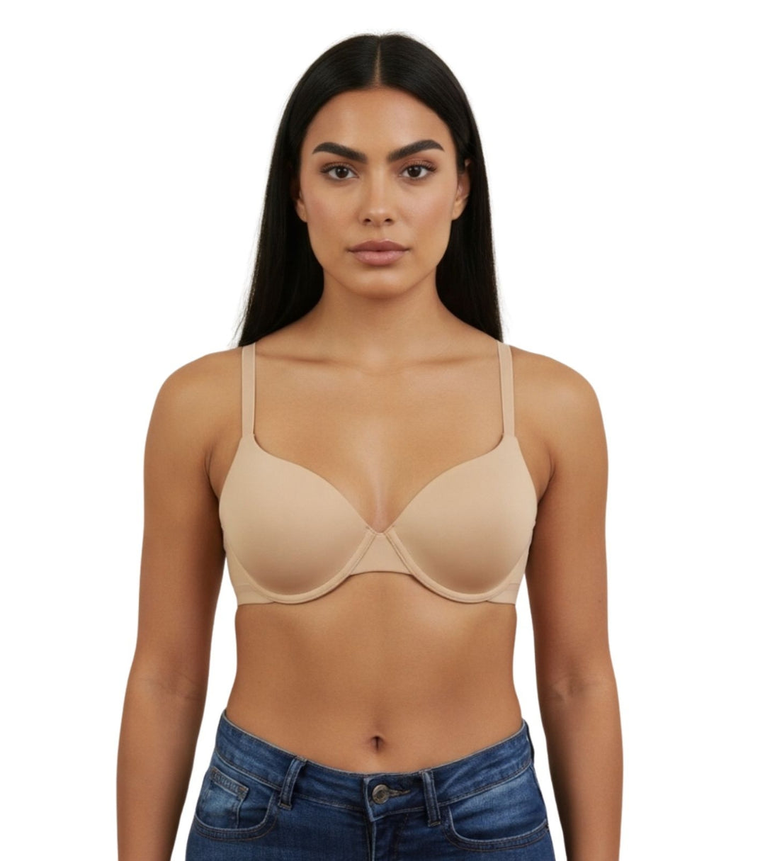 LOSHA WIRED LEVEL 2 PUSH-UP BRA WITH POWER MESH WINGS -SKIN