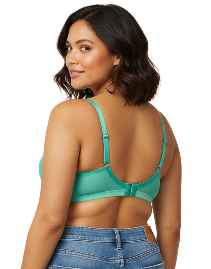 Losha True Curv Double Layered Non Wired Full Coverage Super Support Bra - Green Print