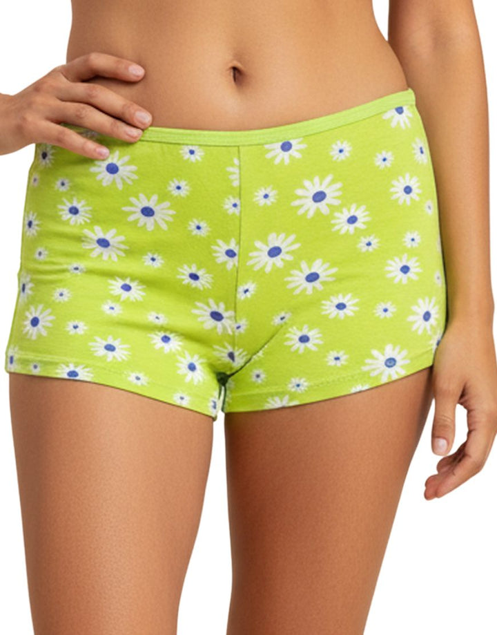 SUPER SOFT BOY SHORTS COTTON BRIEF-DAISY PRINT
