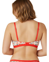 DOUBLE LAYERED COTTON WIREFREE PRINTED BRA-ORANGE