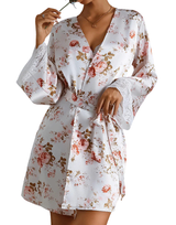 Losha Deep Love Silk 3 Piece Nighty-Flower Print