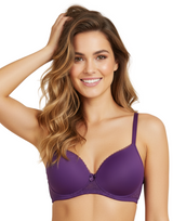Wireless Go To T-Shirt Bra With a Touch Of Lace-PARACHUTE PURPLE