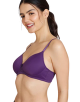 LIGHTLY PADDED NON WIRED T SHIRT BRA-PLUM