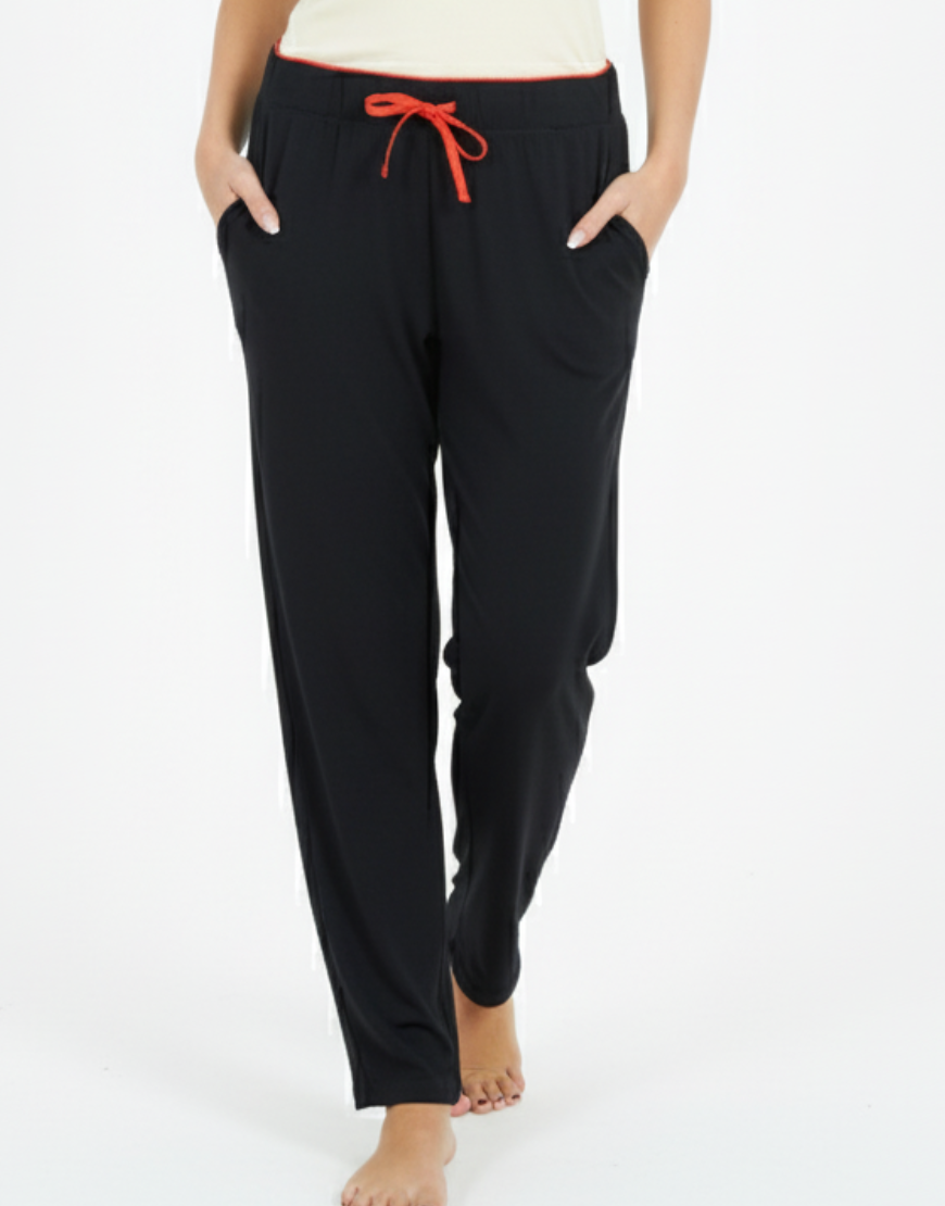 LOSHA WIDE WAISTBAND SINGLE PANT-JET BLACK