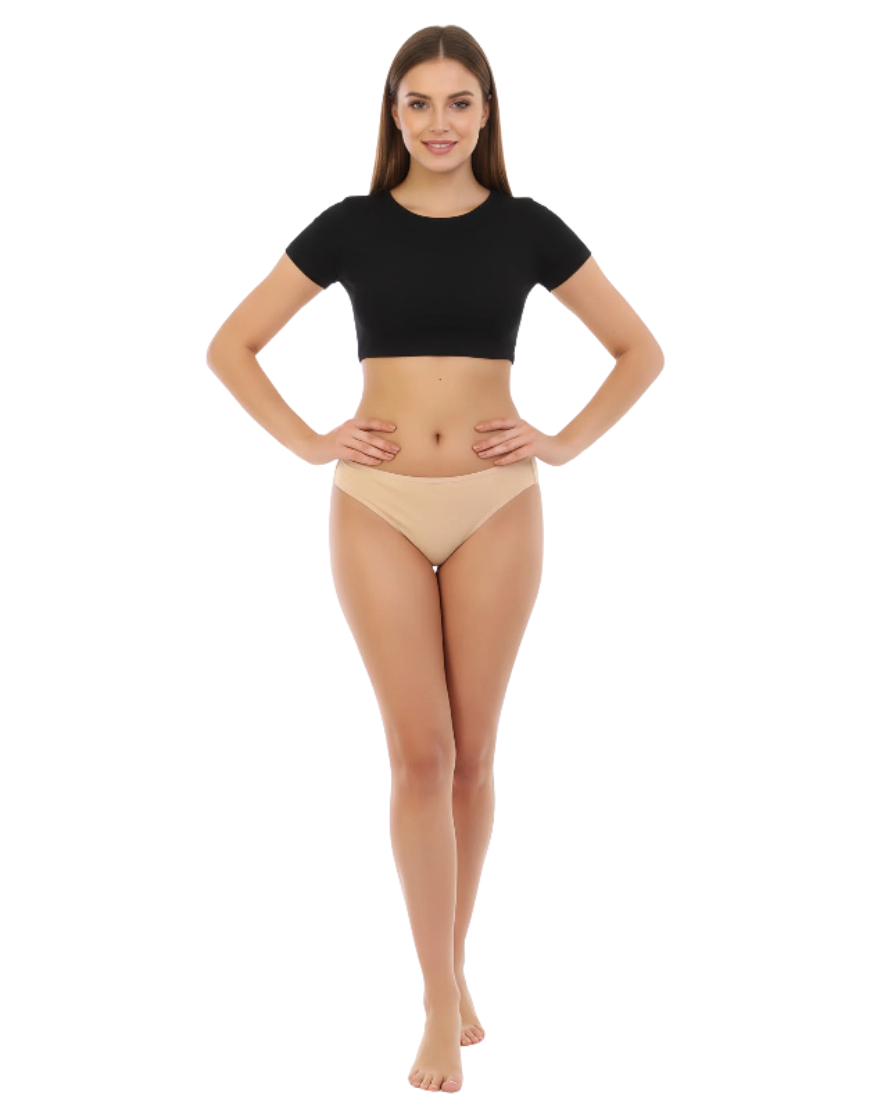 LOSHA PACK OF 6 SUPER SOFT COTTON STRETCH PRINTED BIKINI BRIEFS - STRIPES