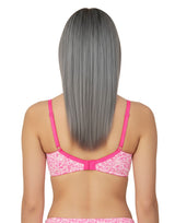 DOUBLE LAYERED FULL COVERAGE COTTON WIREFREE BRA WITH DIAMOND GEOMETRIC-PINK PRINT