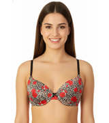 Pack of 2 Wired Pushup T-Shirt Bras with J Hook-Black/Savvy Red