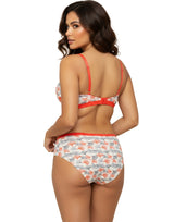 DOUBLE LAYERED COTTON WIREFREE BRA WITH MATCHING PANTY-ORANGE