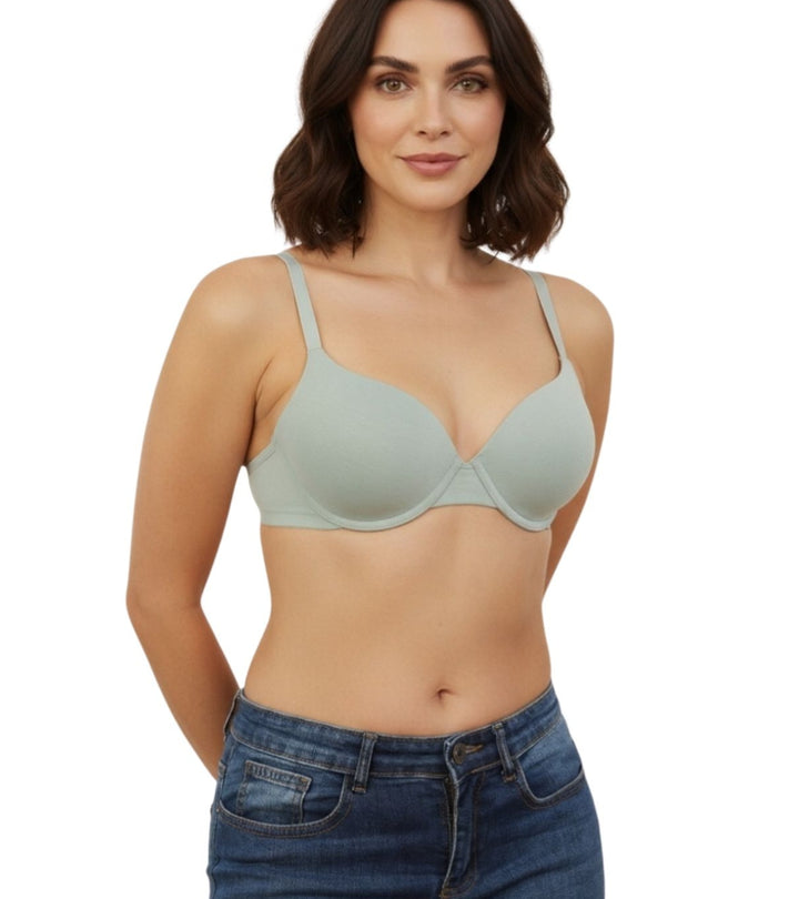 LOSHA WIRED LEVEL 2 PUSH-UP BRA WITH POWER MESH WINGS -BLUE SURF