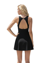 SWIM DRESS WITH LOW BACK  & REMOVABLE PADS -BLACK