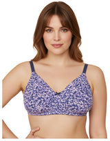 DOUBLE LAYERED FULL COVERAGE COTTON WIREFREE BRA WITH DIAMOND GEOMETRIC-PURPLE PRINT